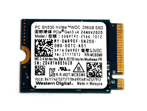 Dell WR90F (Western Digital SDBPTPZ-256G-1012) SN530 Replacement Solid State Drive - 256 GB - PCIe Gen3 x4 Nvme - - Refurbished
Dell WR90F (Western Digital SDBPTPZ-256G-1012) SN530 Replacement Solid State Drive - 256 GB - PCIe Gen3 x4 Nvme - - Refurbished