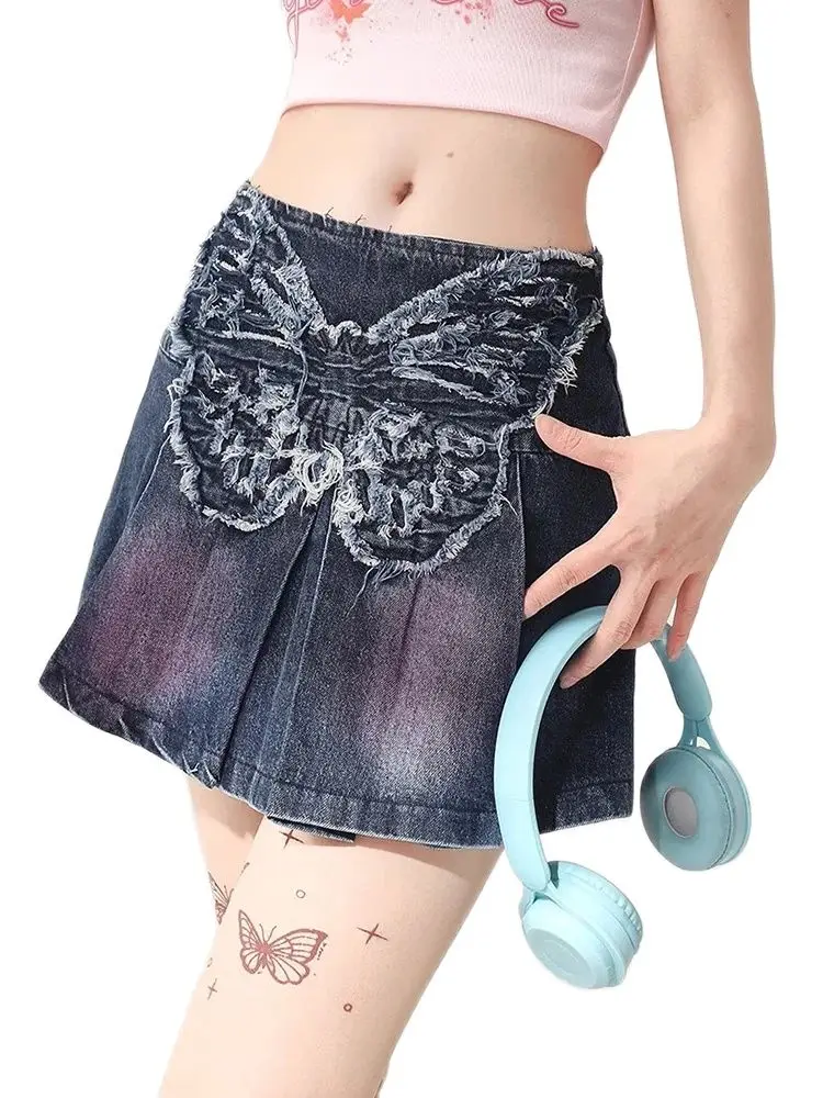 Women's A-line Pleated Denim Skirt Vintage Fashion Aesthetic Y2k Mini Jean Skirt Harajuku Korean Cowboy Skirt 2000s Clothes 2024
Women's A-line Pleated Denim Skirt Vintage Fashion Aesthetic Y2k Mini Jean Skirt Harajuku Korean Cowboy Skirt 2000s Clothes 2024