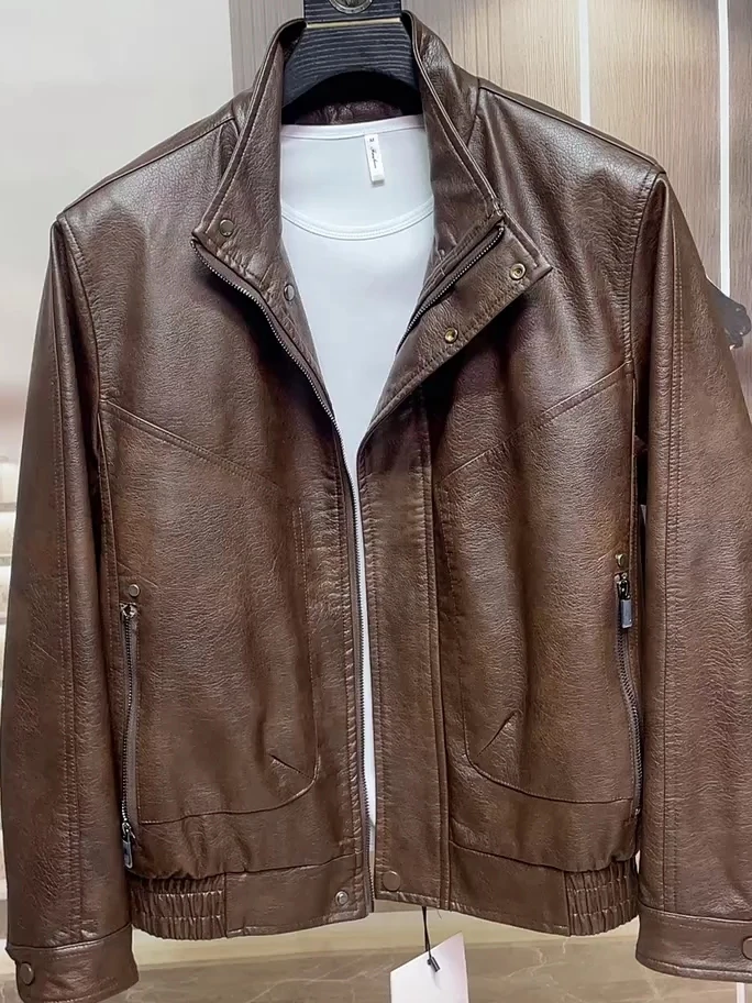 High Quali PU Leather Stand Collar Jaet Men's Spring Autumn Winter New Sle Casual Faion Outerwear Antibacterial
High Quali PU Leather Stand Collar Jaet Men's Spring Autumn Winter New Sle Casual Faion Outerwear Antibacterial