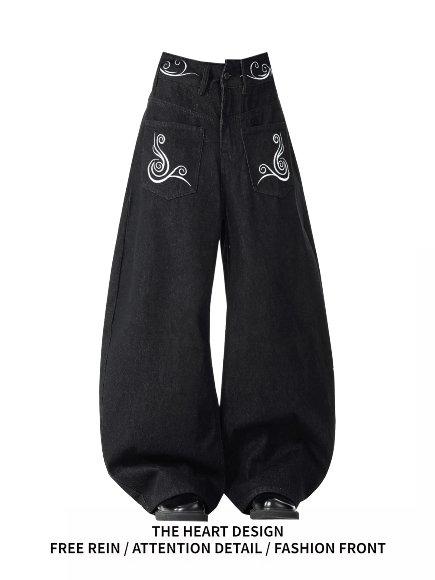 Retro American Embroidered Silhouette Denim Jeans Women's Spring Autumn Loose Wide Leg Pants Knife Casual Wear
Retro American Embroidered Silhouette Denim Jeans Women's Spring Autumn Loose Wide Leg Pants Knife Casual Wear