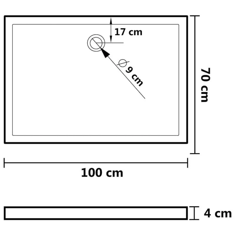 Rectangular ABS Shower Base Tray White 27.6"x39.4"
Rectangular ABS Shower Base Tray White 27.6"x39.4"