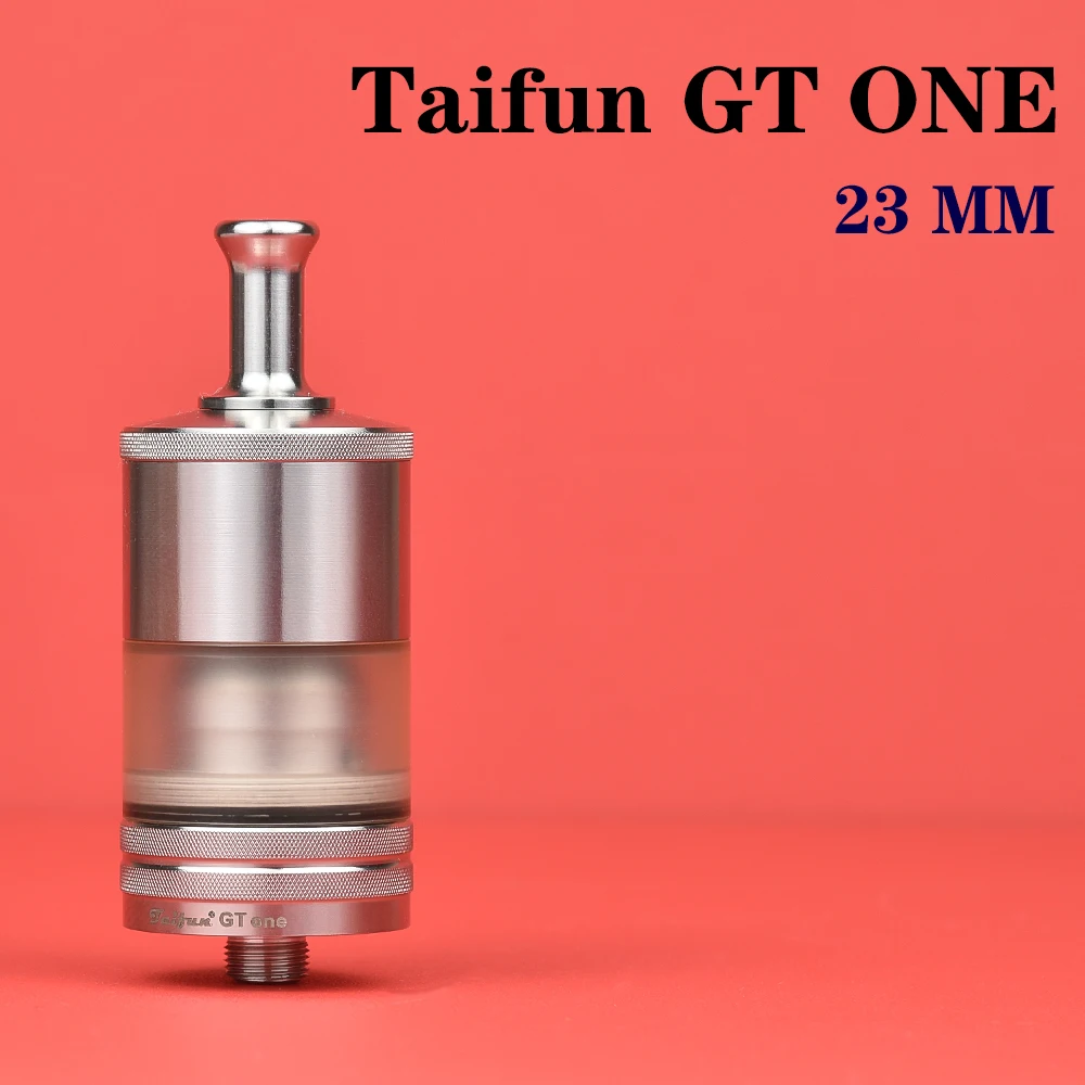 Taifun GT One RTA 23mm Rebuildable Vape Atomizer, 4.3ml Capacity, 316 Stainless Steel, Single Coil E-Cigarette Tank
Taifun GT One RTA 23mm Rebuildable Vape Atomizer, 4.3ml Capacity, 316 Stainless Steel, Single Coil E-Cigarette Tank