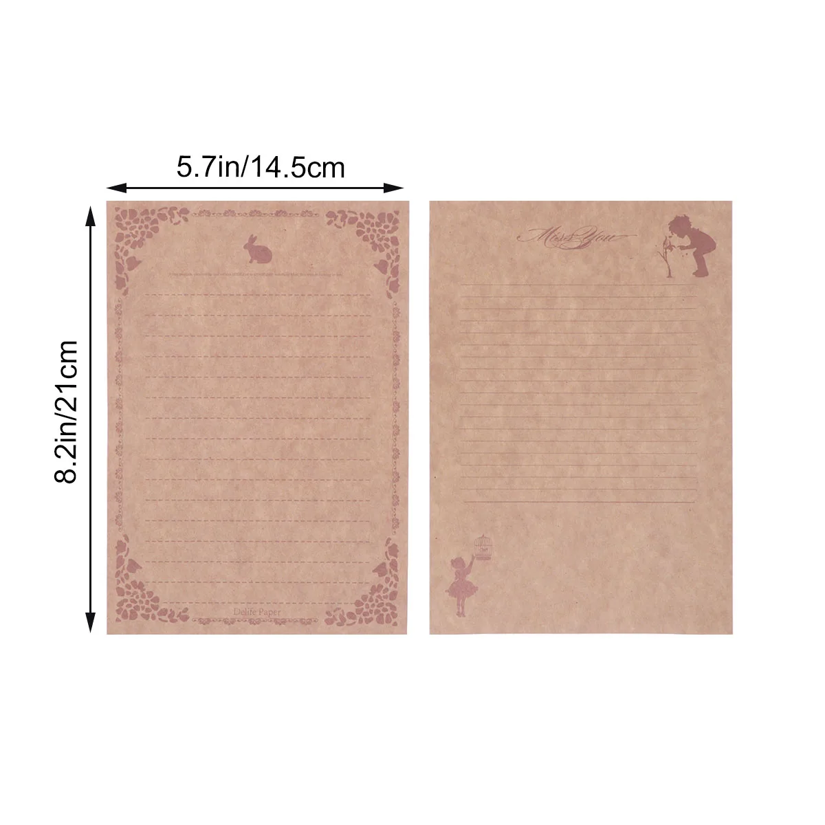 8 pcs Vintage Letter Paper Set Retro Kraft Writing Stationery Envelopes Cute Rabbit Material Note Letters
8 pcs Vintage Letter Paper Set Retro Kraft Writing Stationery Envelopes Cute Rabbit Material Note Letters