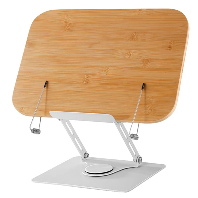 1 PCS Book Stand For Reading-Adjustable Book Holder Silver & Wood Color Aluminum Alloy + Bamboo Wood For Book,Recipe,Laptop 
1 PCS Book Stand For Reading-Adjustable Book Holder Silver & Wood Color Aluminum Alloy + Bamboo Wood For Book,Recipe,Laptop