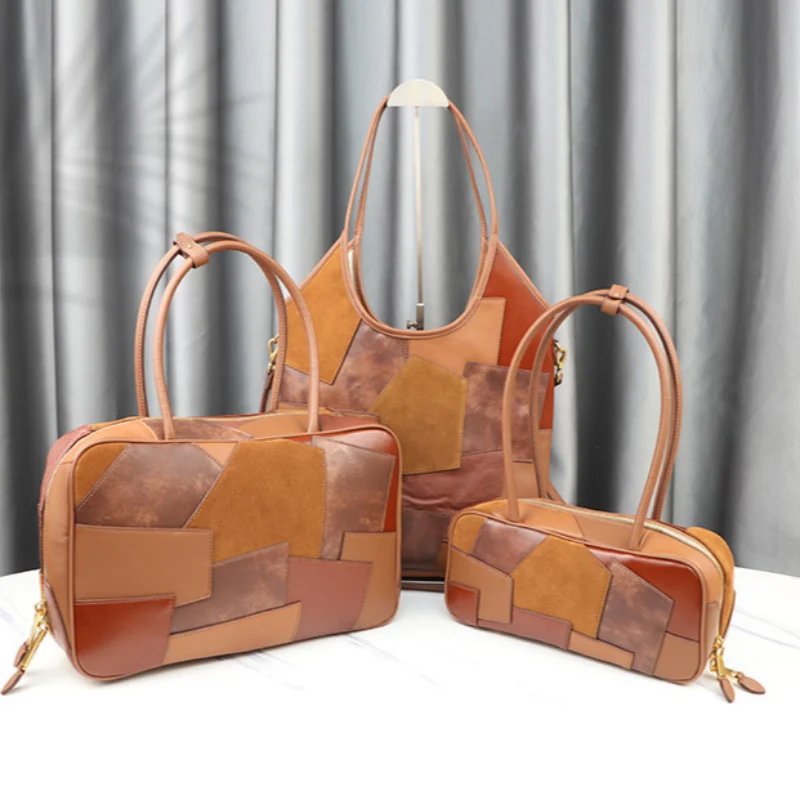 New High Quality Patch Bag Luxury Brand Contrast Color Bowling Bag Gold Chain Stitching Layered Cowhide Briefcase Shoulder Bag
New High Quality Patch Bag Luxury Brand Contrast Color Bowling Bag Gold Chain Stitching Layered Cowhide Briefcase Shoulder Bag