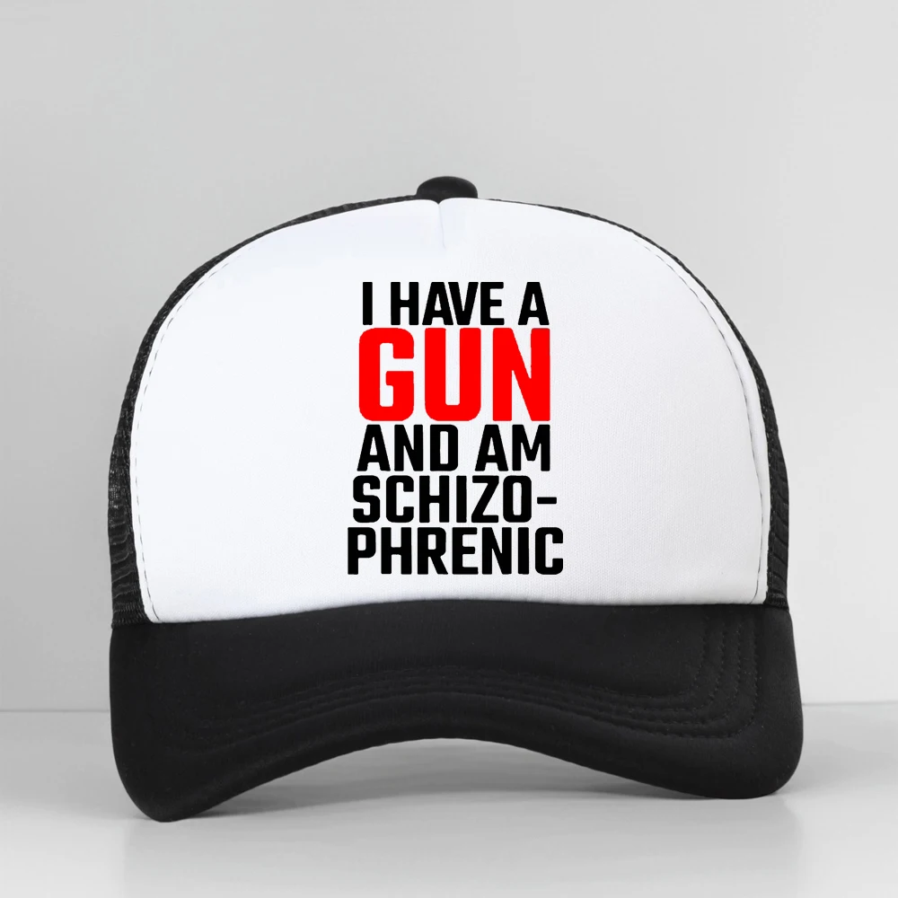 I Have A Gun and Am Schizophrenic Funny High Quality Cotton Baseball Cap Comfortable Adjustable Snapback Hat Casquette
I Have A Gun and Am Schizophrenic Funny High Quality Cotton Baseball Cap Comfortable Adjustable Snapback Hat Casquette