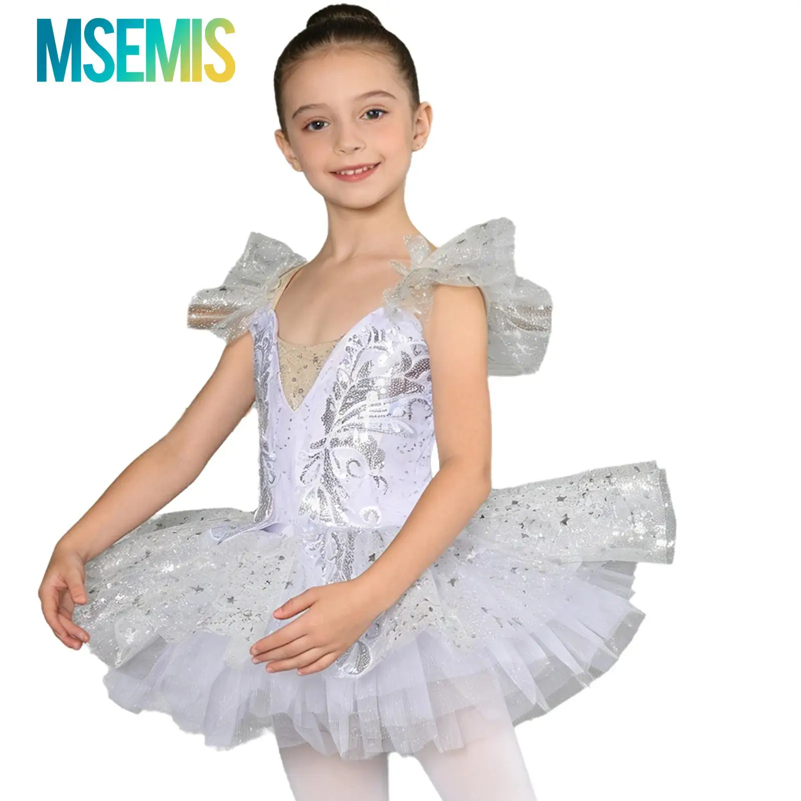 Kids Girls Ballet Dance Dress Princess Performance Costume Ruffled Sleeves Shiny Sequin Applique Ballerina Tulle Tutu Dress
Kids Girls Ballet Dance Dress Princess Performance Costume Ruffled Sleeves Shiny Sequin Applique Ballerina Tulle Tutu Dress