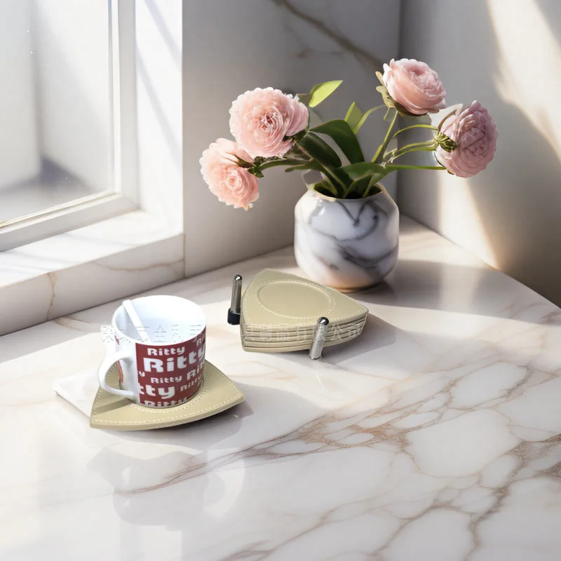 Cross-Border New Arrival Leather Coaster Office Heat Proof Mat Retro Triangle Leather Coaster Creative Coffee Cup Mat
Cross-Border New Arrival Leather Coaster Office Heat Proof Mat Retro Triangle Leather Coaster Creative Coffee Cup Mat