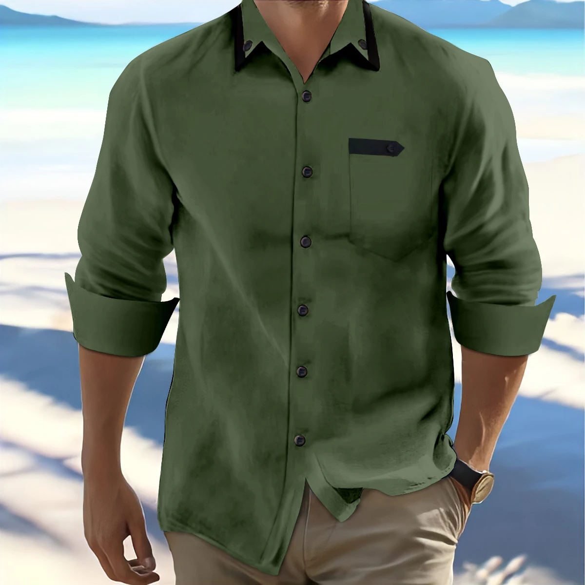 2025 Summer Men's long-sleeved shirt long-sleeved Fashion New Solid-Color T-shirt, Comfortable Cotton top, Casual Business shirt
2025 Summer Men's long-sleeved shirt long-sleeved Fashion New Solid-Color T-shirt, Comfortable Cotton top, Casual Business shirt