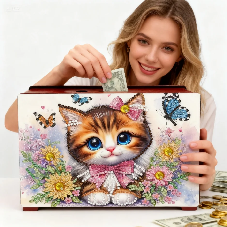 Lovely Cat Table Top Diamond Painting Money Box Coin Bank Desktop Diamond Art Kits Diamond Painting Change Holder Case Decors
Lovely Cat Table Top Diamond Painting Money Box Coin Bank Desktop Diamond Art Kits Diamond Painting Change Holder Case Decors