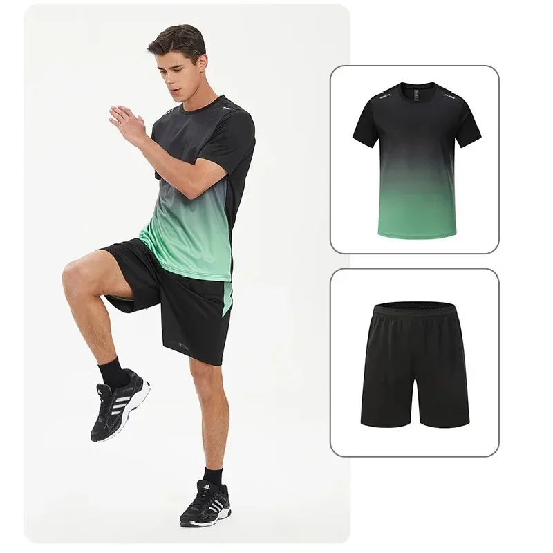 2024 Summer New Fitness Clothing Ice Silk Speed Drying T-shirt Set Men's Short sleeved Running Sports Clothing Gym Training Set
2024 Summer New Fitness Clothing Ice Silk Speed Drying T-shirt Set Men's Short sleeved Running Sports Clothing Gym Training Set
