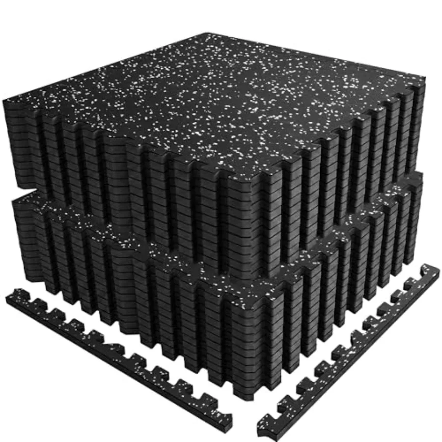 0.56" Rubber Top Gym Flooring, Heavy Duty Interlocking Gym Mats for Home Gym, Non-Slip Workout Mat, 24 x 24in Large Gym Floor M
0.56" Rubber Top Gym Flooring, Heavy Duty Interlocking Gym Mats for Home Gym, Non-Slip Workout Mat, 24 x 24in Large Gym Floor M