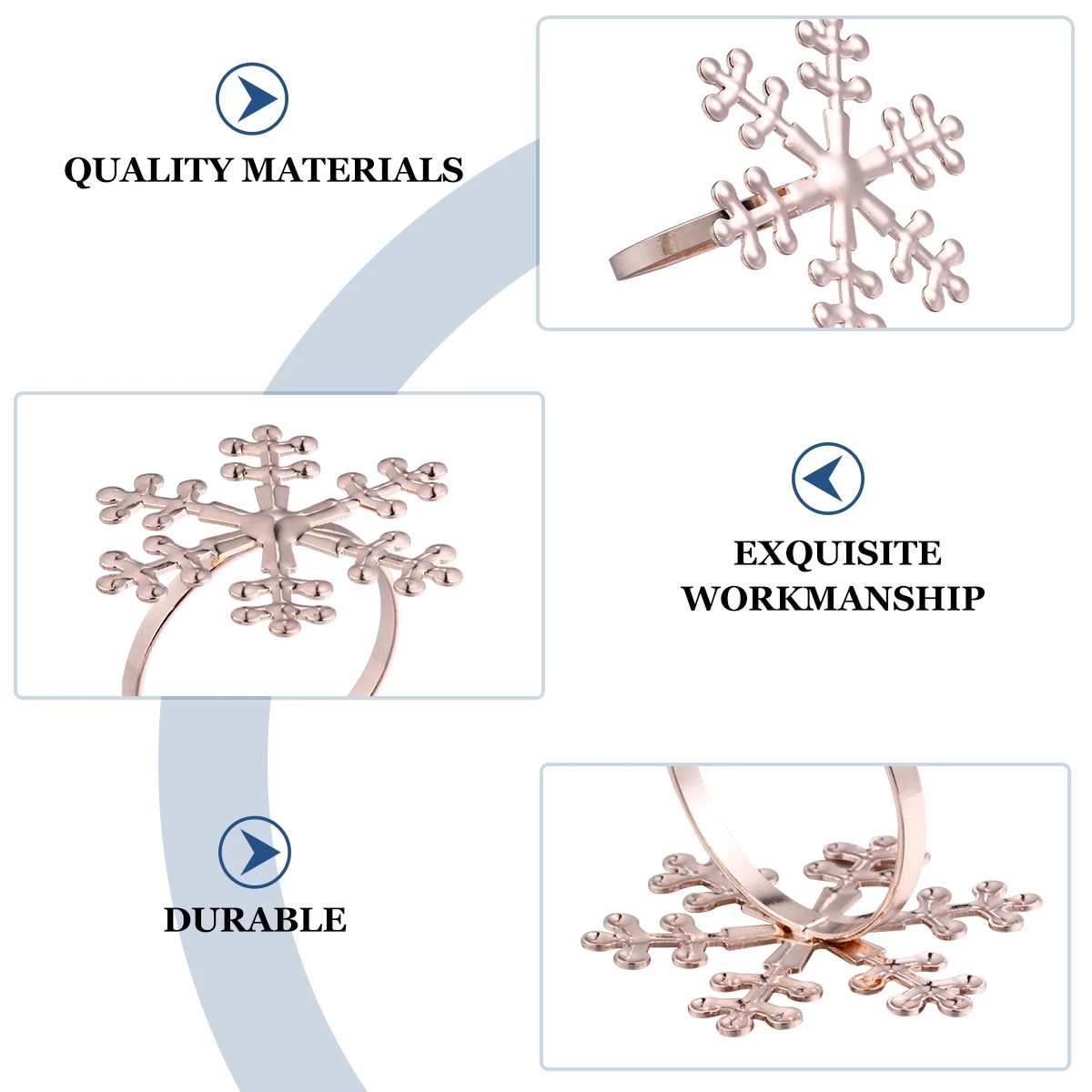 6 pcs Snowflake Napkin Rings Elegant Rose Gold Christmas Dinner Alloy Banquet Tableware Accessories
6 pcs Snowflake Napkin Rings Elegant Rose Gold Christmas Dinner Alloy Banquet Tableware Accessories