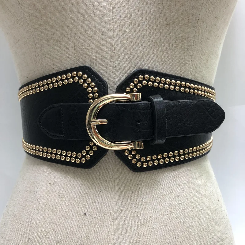 Retro Rivets Fashion Belt for Women Elastic Adjustable Pin Buckle Wide Belt Skirt Accessories Pure Colour Simple Waistband New
Retro Rivets Fashion Belt for Women Elastic Adjustable Pin Buckle Wide Belt Skirt Accessories Pure Colour Simple Waistband New