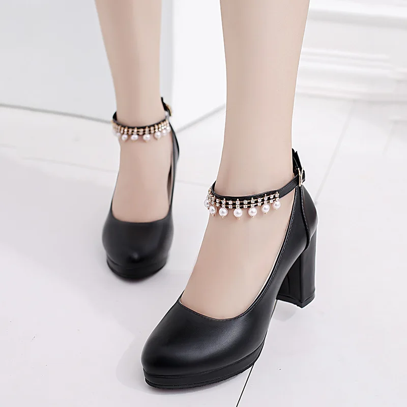 Spring Autumn New Women's Shoes Fashion Pearl Thick Heel High Heels Shoes Women Pumps Women's Wedding Office Shoes 35-39
Spring Autumn New Women's Shoes Fashion Pearl Thick Heel High Heels Shoes Women Pumps Women's Wedding Office Shoes 35-39