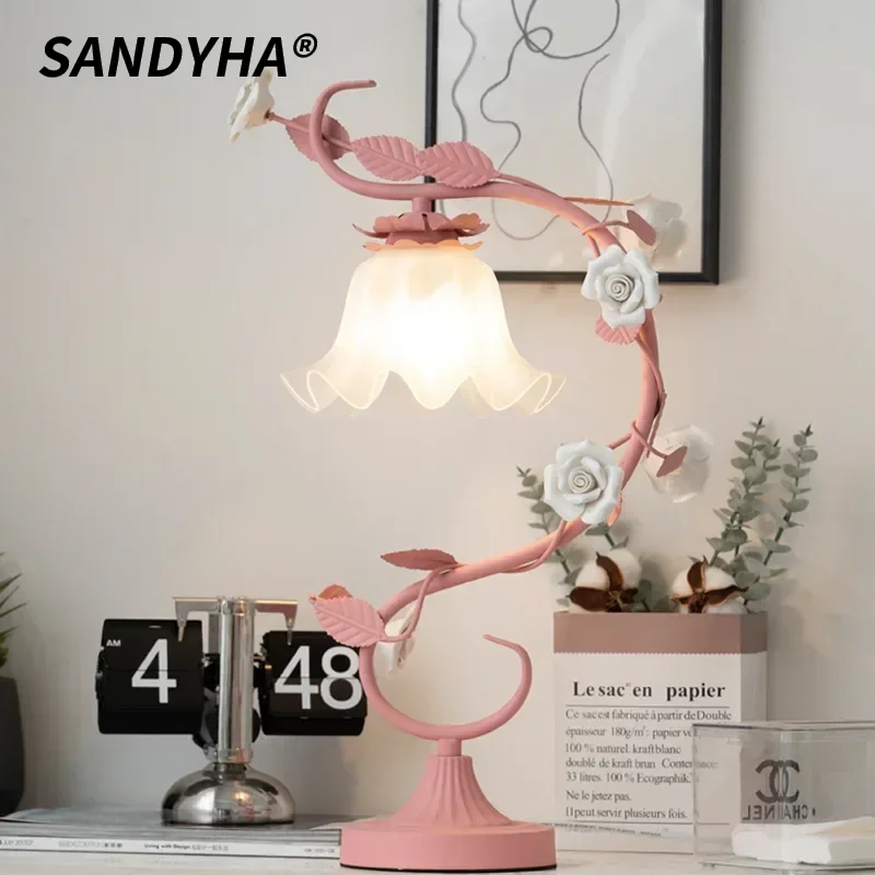 SANDYHA Flower LED Glass Table Lamp Pastoral Bedside Nightstand Reading Light for Bedroom Mesita De Noche Dormitorio Home Decor
SANDYHA Flower LED Glass Table Lamp Pastoral Bedside Nightstand Reading Light for Bedroom Mesita De Noche Dormitorio Home Decor