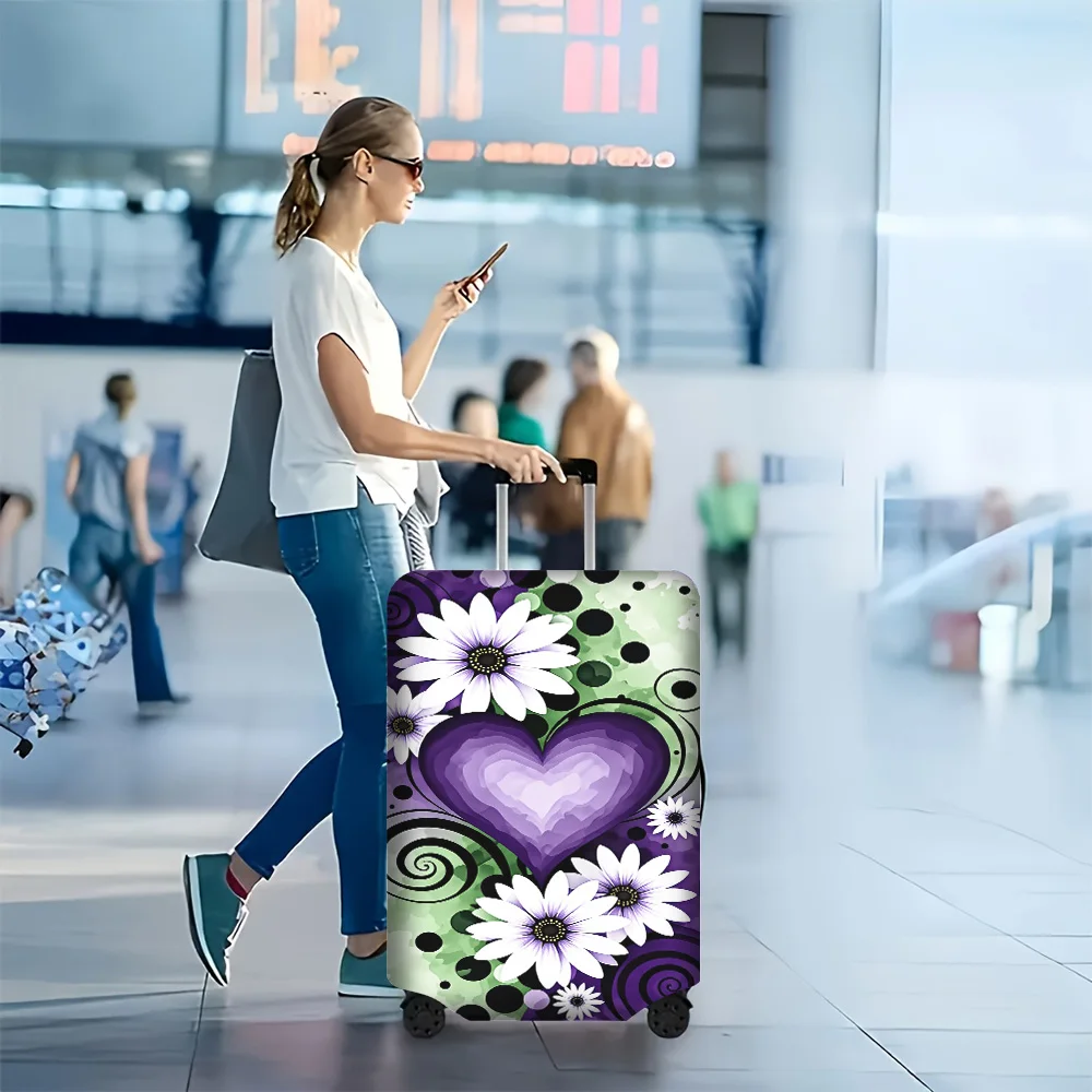 1PC Purple Heart and Daisy Print Luggage Cover for luggage sizes 18-32 inches; dust and elastic travel accessories to effecti
1PC Purple Heart and Daisy Print Luggage Cover for luggage sizes 18-32 inches; dust and elastic travel accessories to effecti
