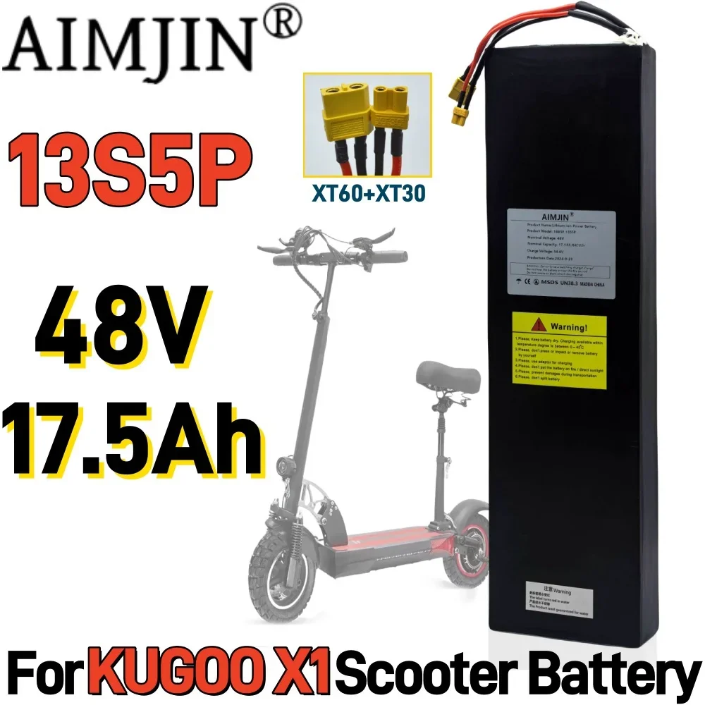 High capacity 48V 17500mAh 13S5P Lithium Battery pack For Kugoo X1/X1 Plus Electric Scooter Battery 17.5Ah 840Wh with BMS
High capacity 48V 17500mAh 13S5P Lithium Battery pack For Kugoo X1/X1 Plus Electric Scooter Battery 17.5Ah 840Wh with BMS