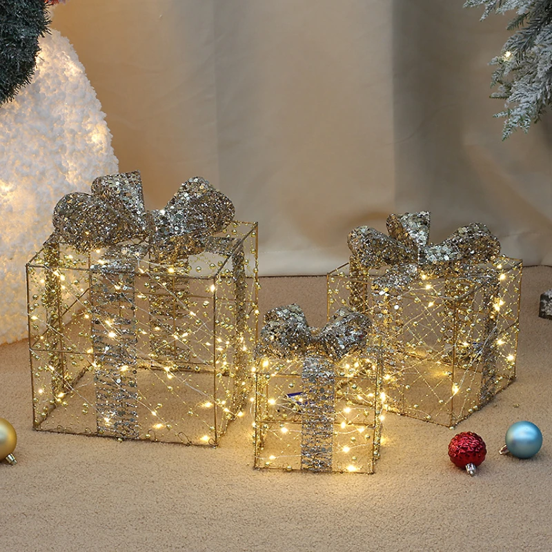3Pcs/Set Christmas Decoration Gift Box Christmas Tree Ornaments Luminous Iron Art Home Outdoor New Year Navidad Home Decor Mall
3Pcs/Set Christmas Decoration Gift Box Christmas Tree Ornaments Luminous Iron Art Home Outdoor New Year Navidad Home Decor Mall