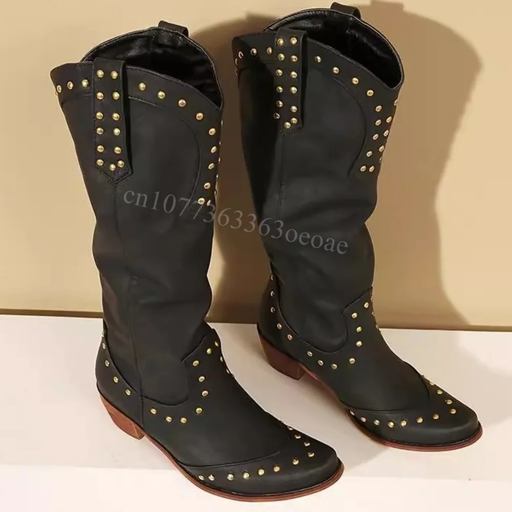 Rivet Decor Chunky Heels Biker Boots Flat Knee High Shoes for Women Matte Leather Fashionable Shoes 2025 Zapatos Para Mujere
Rivet Decor Chunky Heels Biker Boots Flat Knee High Shoes for Women Matte Leather Fashionable Shoes 2025 Zapatos Para Mujere