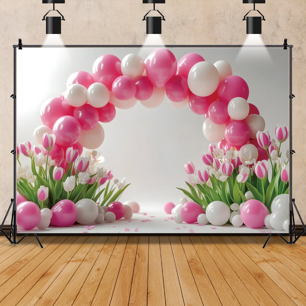Spring Photography Backdrop Pink White Arch Balloons Tulip Flowers Baby Shower Birthday Party Background Decor Photo Studio Prop
Spring Photography Backdrop Pink White Arch Balloons Tulip Flowers Baby Shower Birthday Party Background Decor Photo Studio Prop