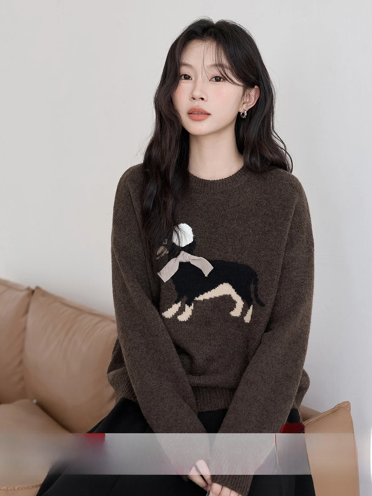 HuiXi Dog Flower Pattern Knitted Sweater Women's Winter New Style Ageless Chic Versatile Overhead Shirt Commute Style Loose Fit
HuiXi Dog Flower Pattern Knitted Sweater Women's Winter New Style Ageless Chic Versatile Overhead Shirt Commute Style Loose Fit