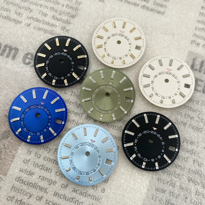 Customized S New Longitudinal Skywalker Dial Fitted NH35 NH36 4R/7S Movement 28.5mm Sun Pattern Strips Literally Green Luminous
Customized S New Longitudinal Skywalker Dial Fitted NH35 NH36 4R/7S Movement 28.5mm Sun Pattern Strips Literally Green Luminous