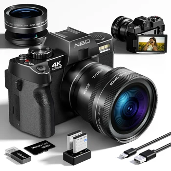NBD Compact Digital Photography Camera 4K Wireless Network Camera Retro Vlog Recorder YouTube 48MP Camera 3