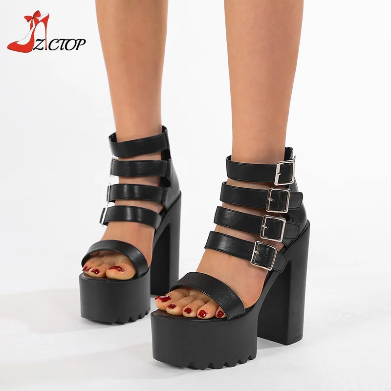 Chunky Heeled Sandals Women Summer Fashion Open Toe Platform High Heels Black Back Zipper Ladies Shoes Party Pumps
Chunky Heeled Sandals Women Summer Fashion Open Toe Platform High Heels Black Back Zipper Ladies Shoes Party Pumps