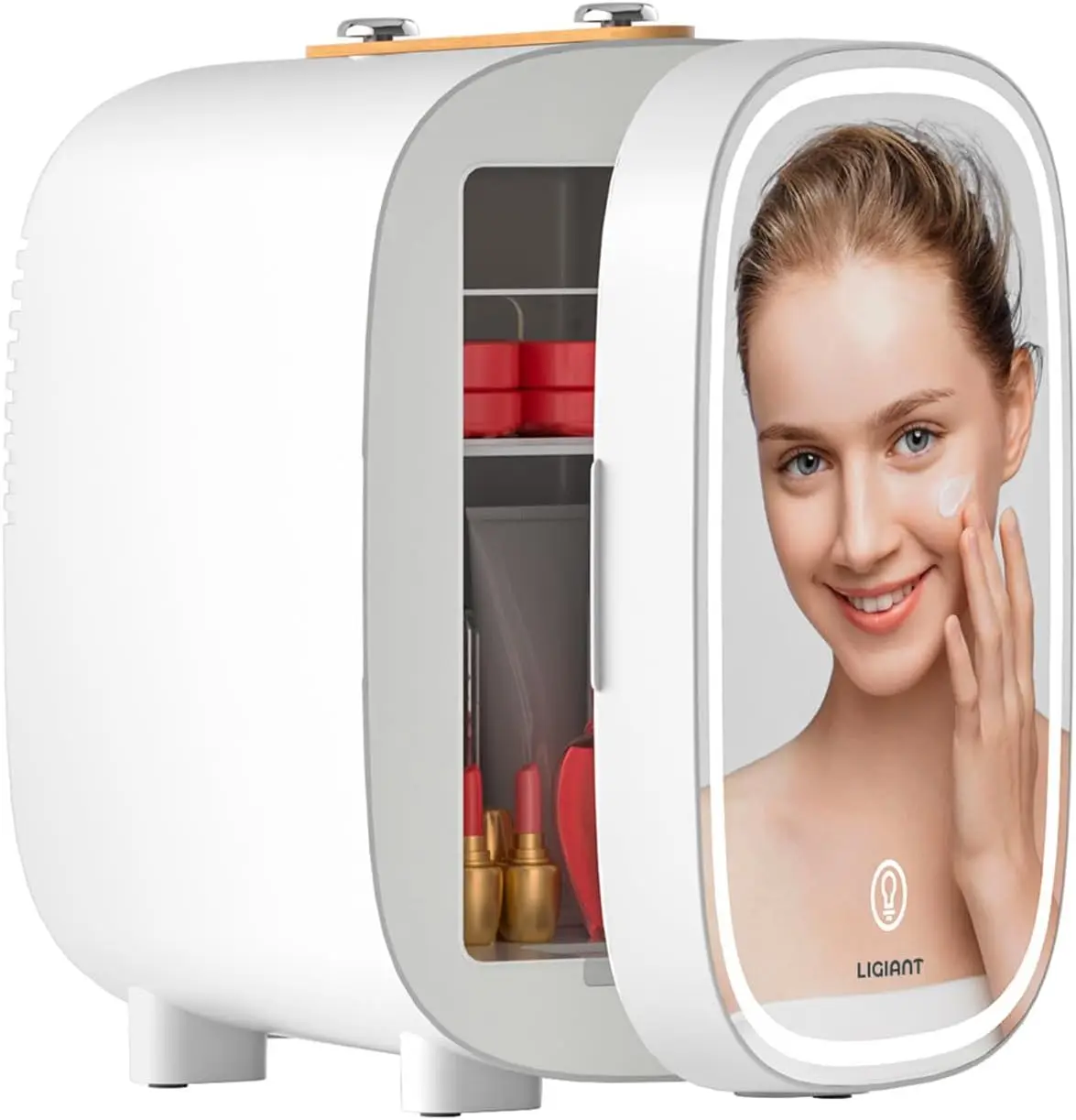 4L Mini Skincare Fridge with 3-Level Dimmable LED Mirror, Low Noise, Cooler & Warmer for Bedroom Office Travel
4L Mini Skincare Fridge with 3-Level Dimmable LED Mirror, Low Noise, Cooler & Warmer for Bedroom Office Travel
