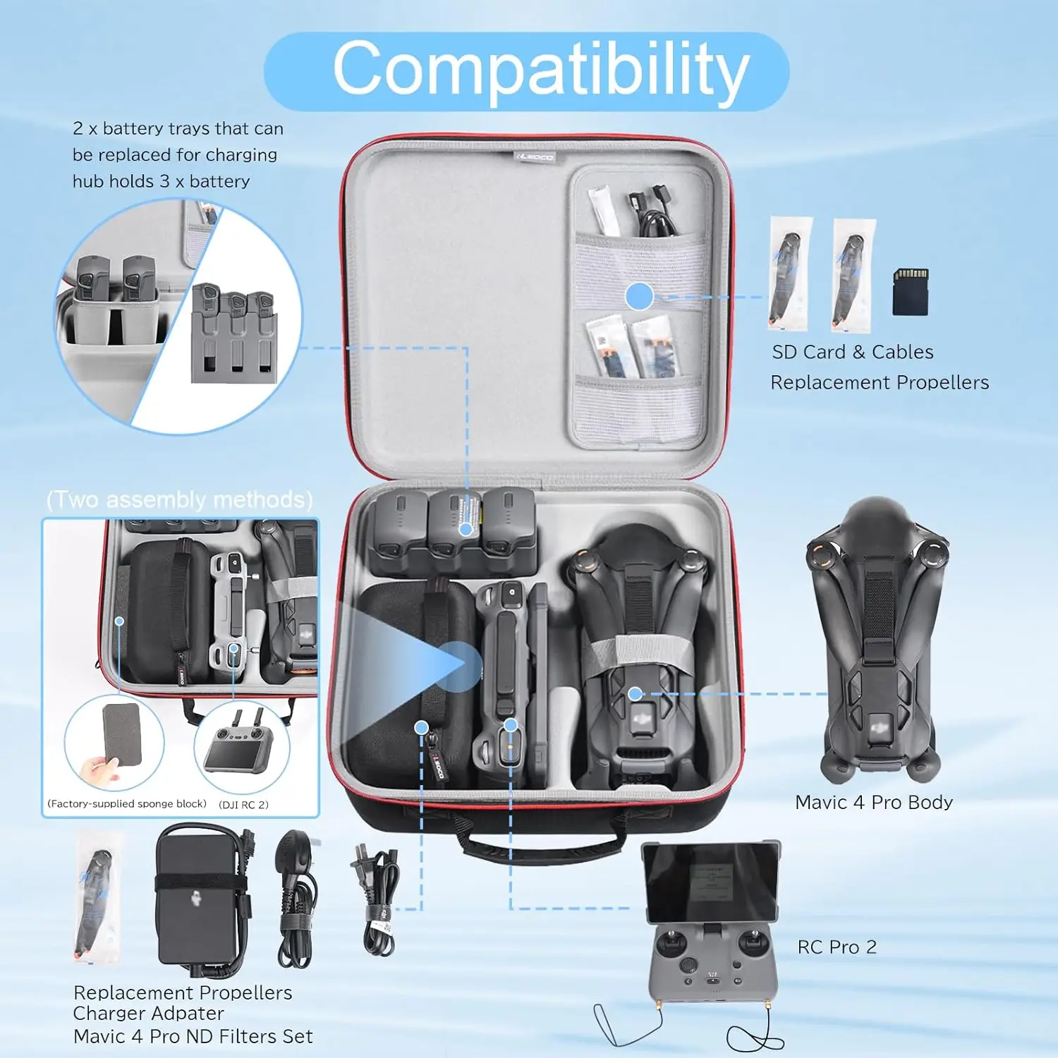Protective Travel Hard Case for DJI Mavic 4 Pro Combo All Accessories Included Durable Crossbody Carrying Bag for Full Set
Protective Travel Hard Case for DJI Mavic 4 Pro Combo All Accessories Included Durable Crossbody Carrying Bag for Full Set