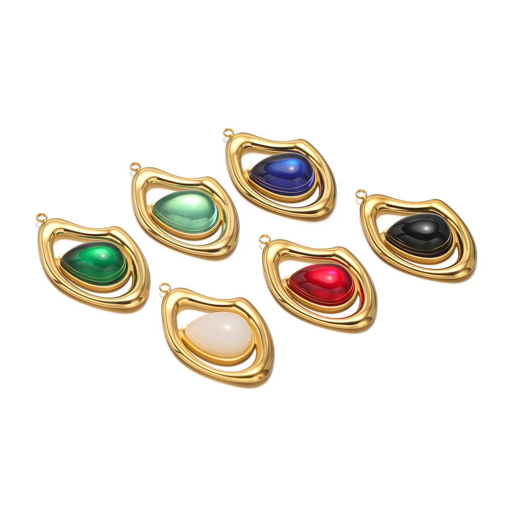 4pcs Stainless Steel Teardrop-shaped Gemstone Pendants Gold Plated Charms for DIY Exquisite Jewelry Making Necklace Decoration
4pcs Stainless Steel Teardrop-shaped Gemstone Pendants Gold Plated Charms for DIY Exquisite Jewelry Making Necklace Decoration