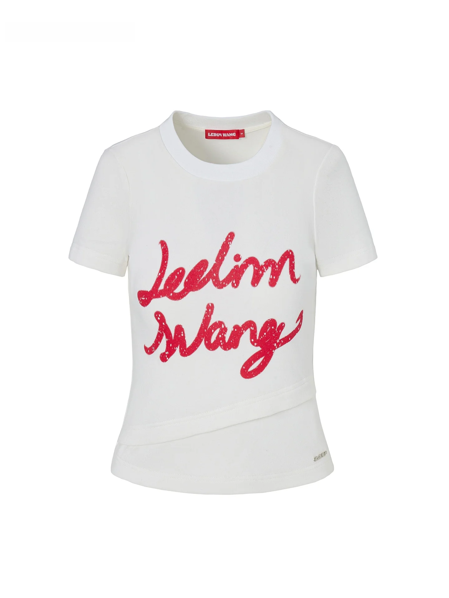 LEDIM WANG High Waistline Letter Print Short Sleeve T-Shirt Women's Slim Fit Top White Waist Cinching Spring Summer New Arrival
LEDIM WANG High Waistline Letter Print Short Sleeve T-Shirt Women's Slim Fit Top White Waist Cinching Spring Summer New Arrival