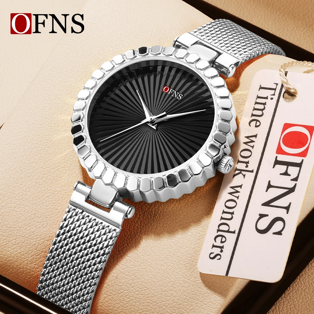 Ofns 1643 Brand Original Classic New Watches Fashion Women Quartz Movement Watch Geometric Dial Mesh Leather Belt Wristwatches
Ofns 1643 Brand Original Classic New Watches Fashion Women Quartz Movement Watch Geometric Dial Mesh Leather Belt Wristwatches