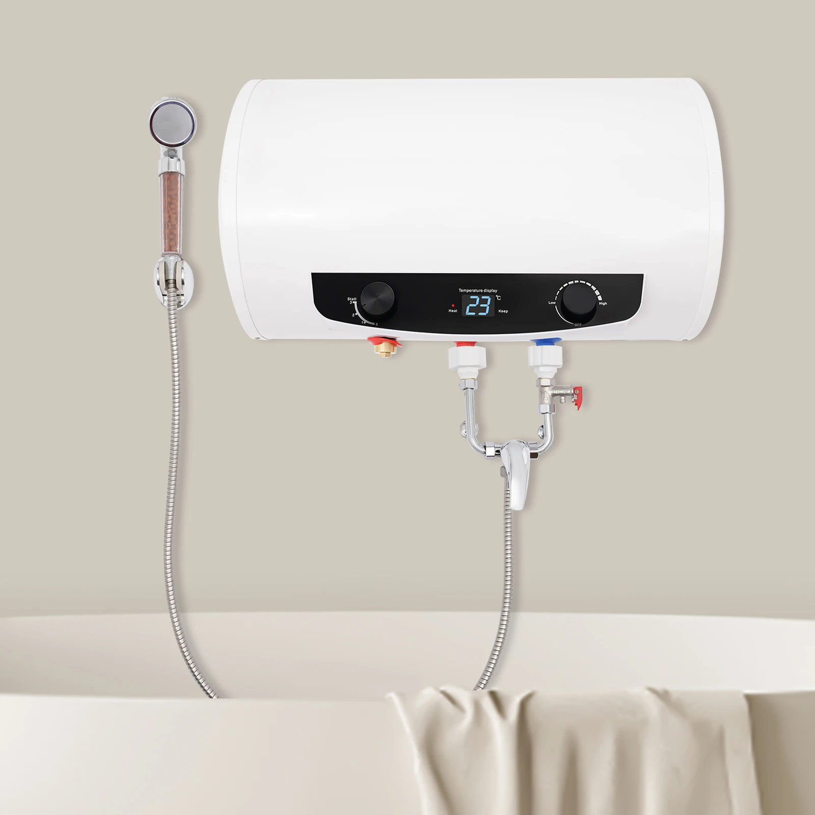 Electric Water Heater, Hot Water Boiler, 50L Enamel Tank, 1500W Fast Heating, Digital Display, 110V US Standard, Large Capacity, Stainless Steel Heating Tube, Home Bathroom Shower Appliance, Quick Heat, Safe Insulation
Electric Water Heater, Hot Water Boiler, 50L Enamel Tank, 1500W Fast Heating, Digital Display, 110V US Standard, Large Capacity, Stainless Steel Heating Tube, Home Bathroom Shower Appliance, Quick Heat, Safe Insulation