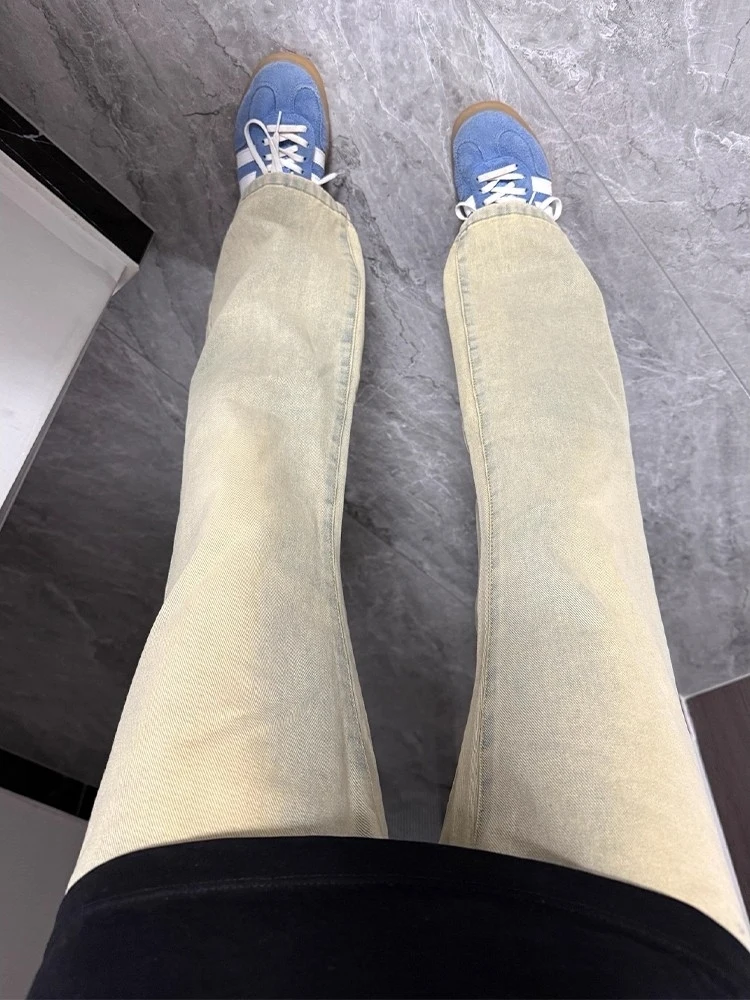 Yellow Mud Color Slim Straight Leg Men's Jeans Cleanfit Pants Leg Lengthening American High Street Micro Flared Trousers
Yellow Mud Color Slim Straight Leg Men's Jeans Cleanfit Pants Leg Lengthening American High Street Micro Flared Trousers