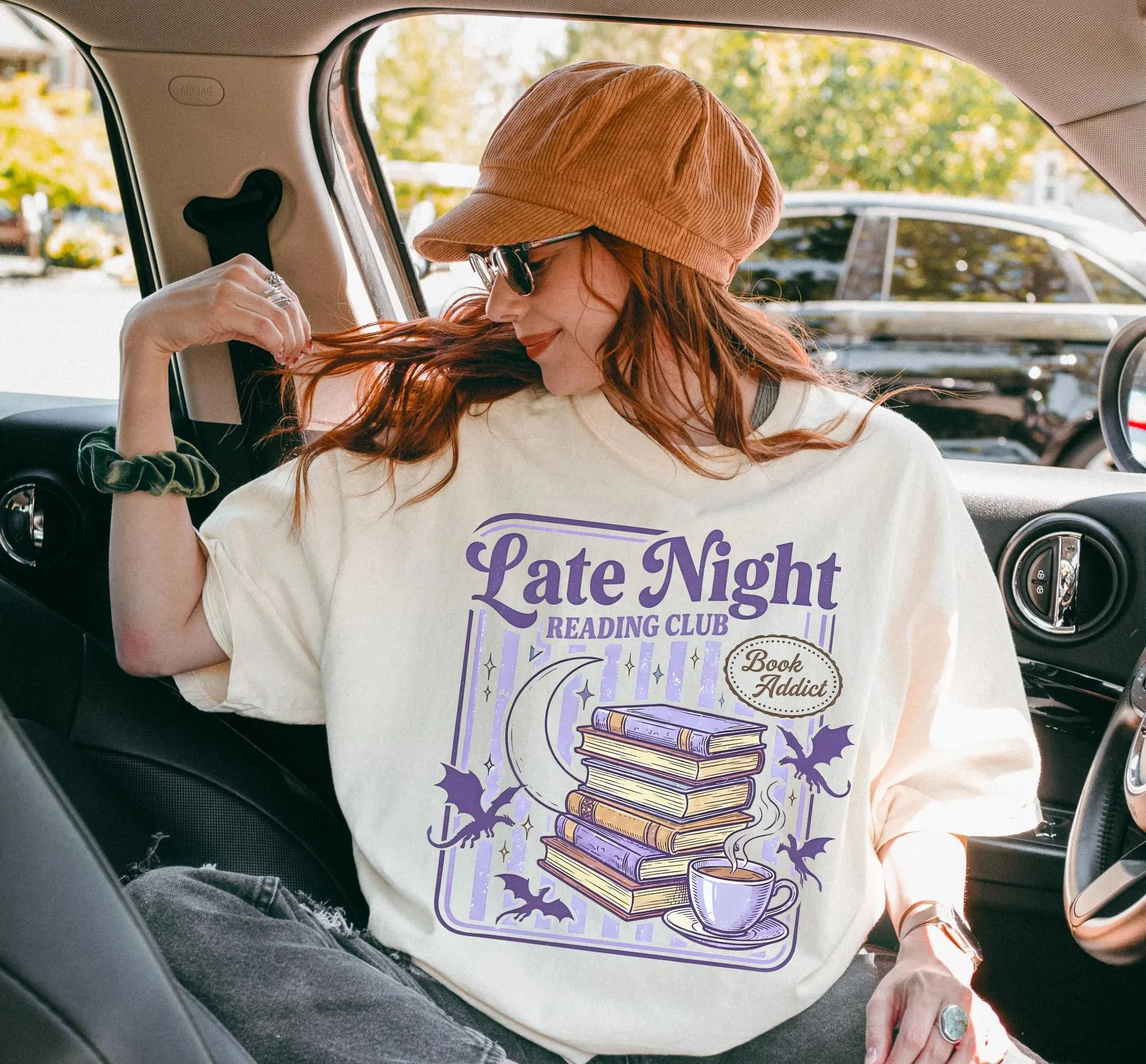 Plus Size Summer Women's Vintage Late Night Reading Club T-Shirt Cotton Breathable Stylish Versatile Street Style Oversized
Plus Size Summer Women's Vintage Late Night Reading Club T-Shirt Cotton Breathable Stylish Versatile Street Style Oversized
