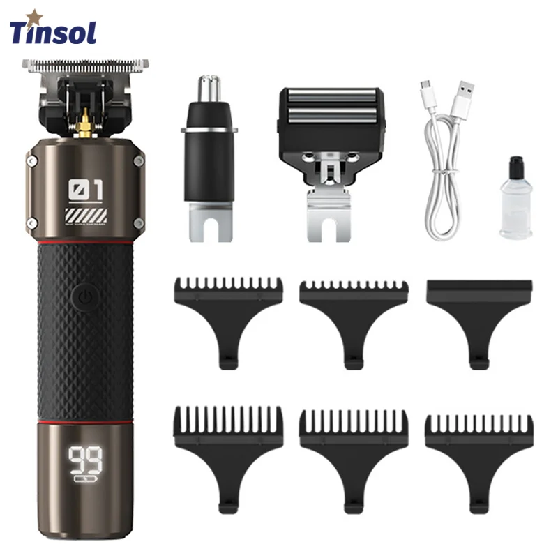 TINSOL 3-in-1 Electric Hair Trimmer with Smart Digital Display, Men's Haircut Set, Fully Washable for Whole Body
TINSOL 3-in-1 Electric Hair Trimmer with Smart Digital Display, Men's Haircut Set, Fully Washable for Whole Body