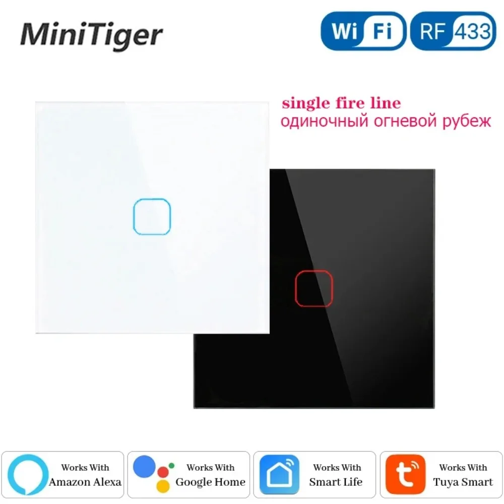Minitiger EU/UK Standard Tuya Smart Home Glass Panel Light Touch Switch Voice Control Wireless Support Alexa Google Home
Minitiger EU/UK Standard Tuya Smart Home Glass Panel Light Touch Switch Voice Control Wireless Support Alexa Google Home