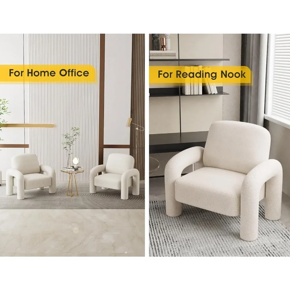 Modern Sherpa Style Armchair, Teddy Cushioned Single Sofa, Comfortable and Fluffy Reading Chair
Modern Sherpa Style Armchair, Teddy Cushioned Single Sofa, Comfortable and Fluffy Reading Chair