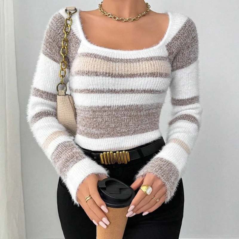 Deeptown Vintage Striped Sweaters Women Harajuku Y2k Long Sleeve Mohair Jumpers Pullovers Casual Slim Up Knitwears Aesthetics
Deeptown Vintage Striped Sweaters Women Harajuku Y2k Long Sleeve Mohair Jumpers Pullovers Casual Slim Up Knitwears Aesthetics