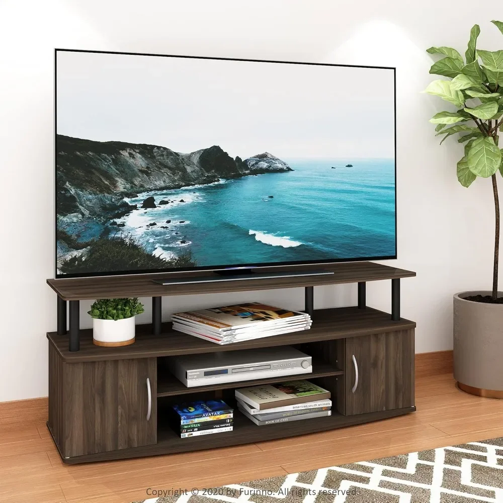 Large Entertainment Stand for TV Up to 55 Inch,Open shelves, Made from CARB Grade composite wood and PVC tubes, Walnut/Black
Large Entertainment Stand for TV Up to 55 Inch,Open shelves, Made from CARB Grade composite wood and PVC tubes, Walnut/Black