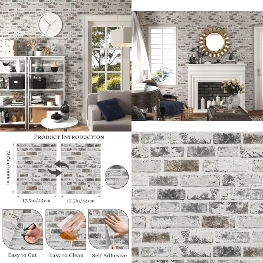 Brick Wallpaper Peel and Stick Wallpaper Grey and White 3D Brick Wallpapers Self Adhesive Vintage Wall Paper Removable Tetured
Brick Wallpaper Peel and Stick Wallpaper Grey and White 3D Brick Wallpapers Self Adhesive Vintage Wall Paper Removable Tetured
