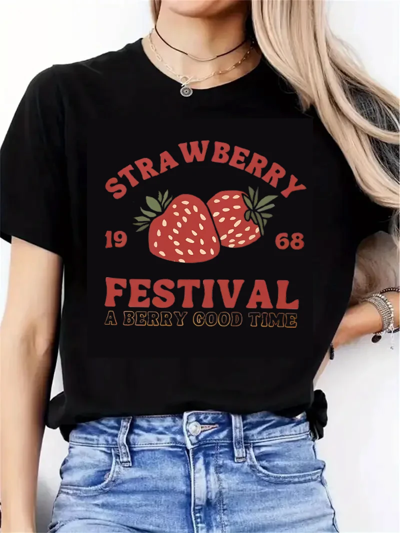 Винтажная футболка с клубничным принтом 2000-х годов, повседневная женская одежда с коротким рукавом и круглым вырезом, футболка
Винтажная футболка с клубничным принтом 2000-х годов, повседневная женская одежда с коротким рукавом и круглым вырезом, футболка