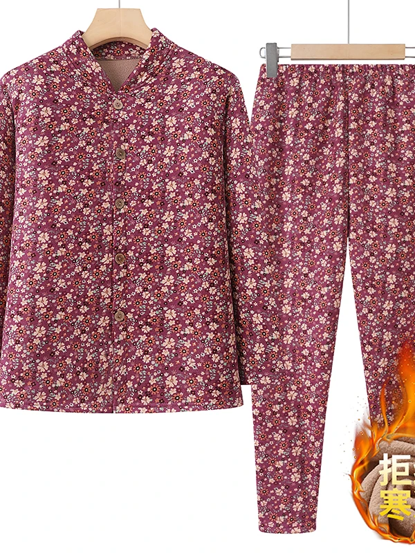 Floral Print Stand Collar Fce Lined Jaet And Pants Two Piece Set for Middle Aged And ly Women Warm Comfortable Fa...
Floral Print Stand Collar Fce Lined Jaet And Pants Two Piece Set for Middle Aged And ly Women Warm Comfortable Fa...