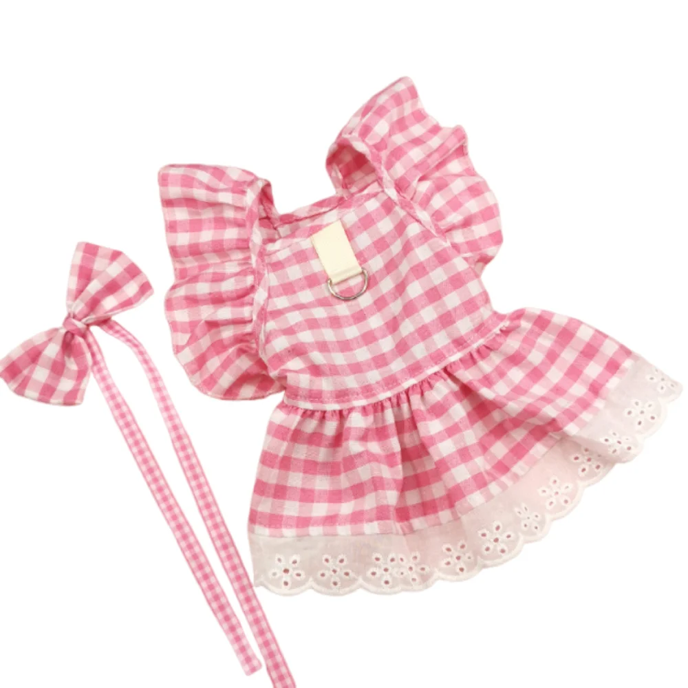 Sweet Pet Flying Sleeves Skirt Soft Comfortable Plaid Lace Dog Skirt Breathable British Style Cat Princess Dress 
Sweet Pet Flying Sleeves Skirt Soft Comfortable Plaid Lace Dog Skirt Breathable British Style Cat Princess Dress