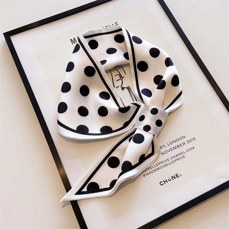 Elegant No Tie Lazy Silk Scarf Satin Pre-tied Neck Scarves Vintage Polka Dot Print Hijab Bandana Office Hair Neck Accessory
Elegant No Tie Lazy Silk Scarf Satin Pre-tied Neck Scarves Vintage Polka Dot Print Hijab Bandana Office Hair Neck Accessory