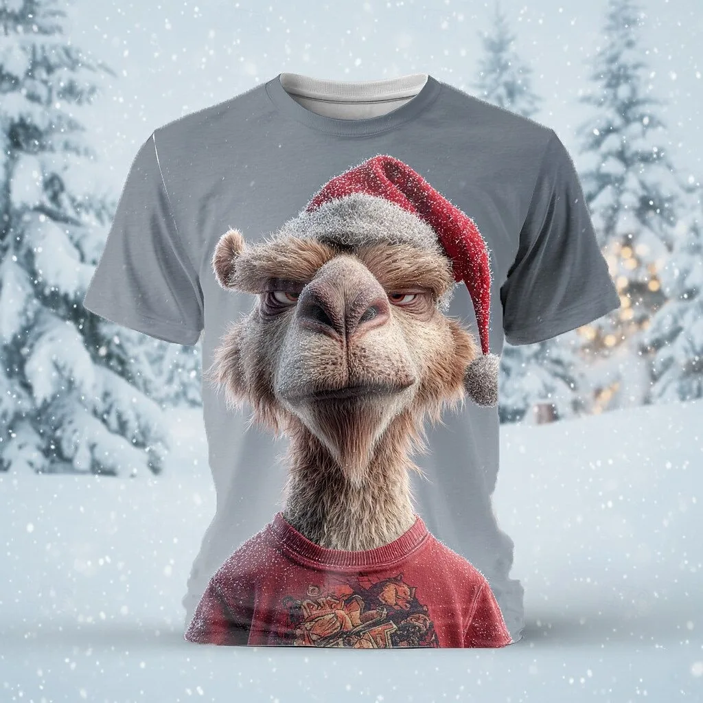 Christmas men's 3D alpaca short sleeved T-shirt fashion casual Harajuku party round neck shirt men's and women holiday clothing
Christmas men's 3D alpaca short sleeved T-shirt fashion casual Harajuku party round neck shirt men's and women holiday clothing