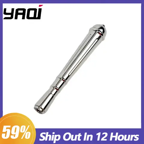 Yaqi Tropfenförmiger, polierter Edelstahl-Sicherheitsrasierer für Herren, 8–14,7 mm Durchmesser und 90 mm Grifflänge, männlicher Rasierbegleiter