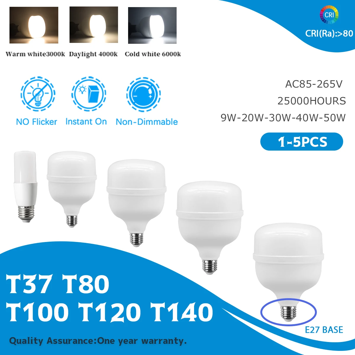 1-5pcs E27 50W 40W 30W 20W 9W Super Bright LED Bulb Lamps Light Bulb 265V 85V Lampada Living Room Home Bombilla Warm Cold White
1-5pcs E27 50W 40W 30W 20W 9W Super Bright LED Bulb Lamps Light Bulb 265V 85V Lampada Living Room Home Bombilla Warm Cold White